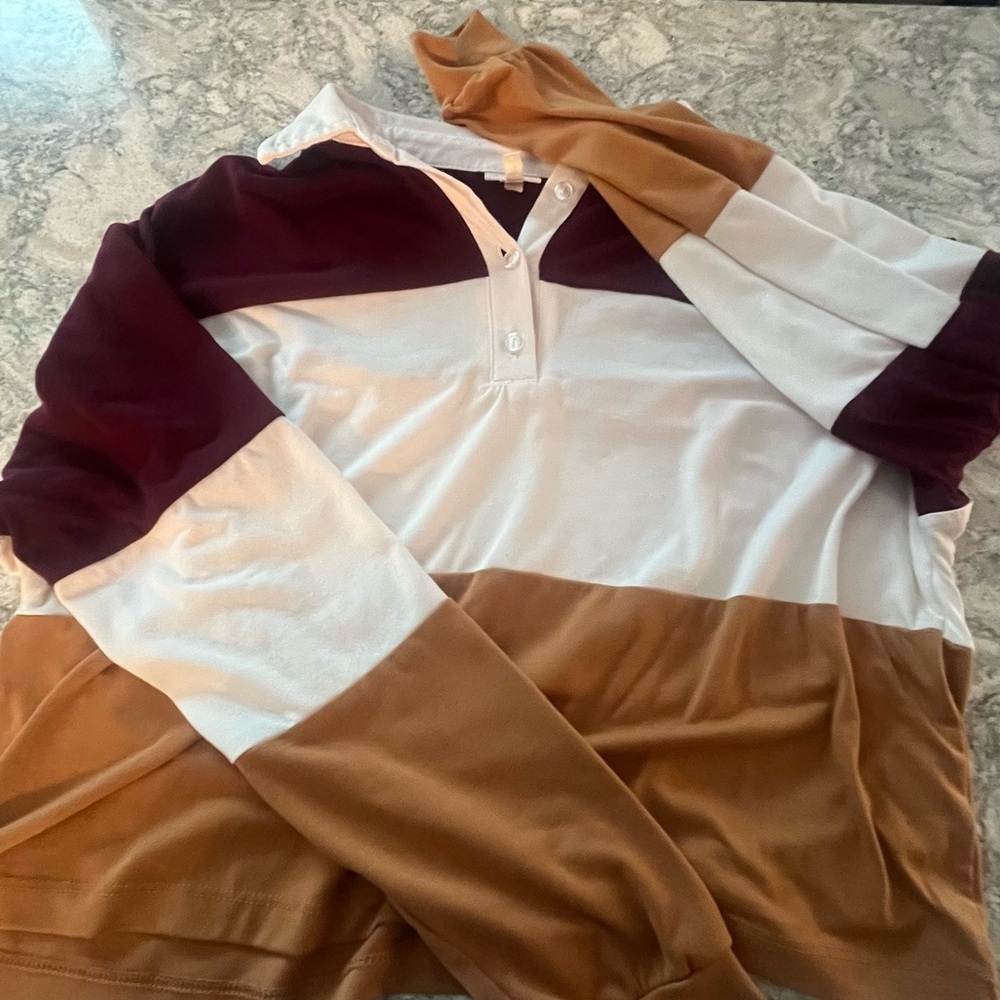 Striped Long Sleeve Polo Shirt